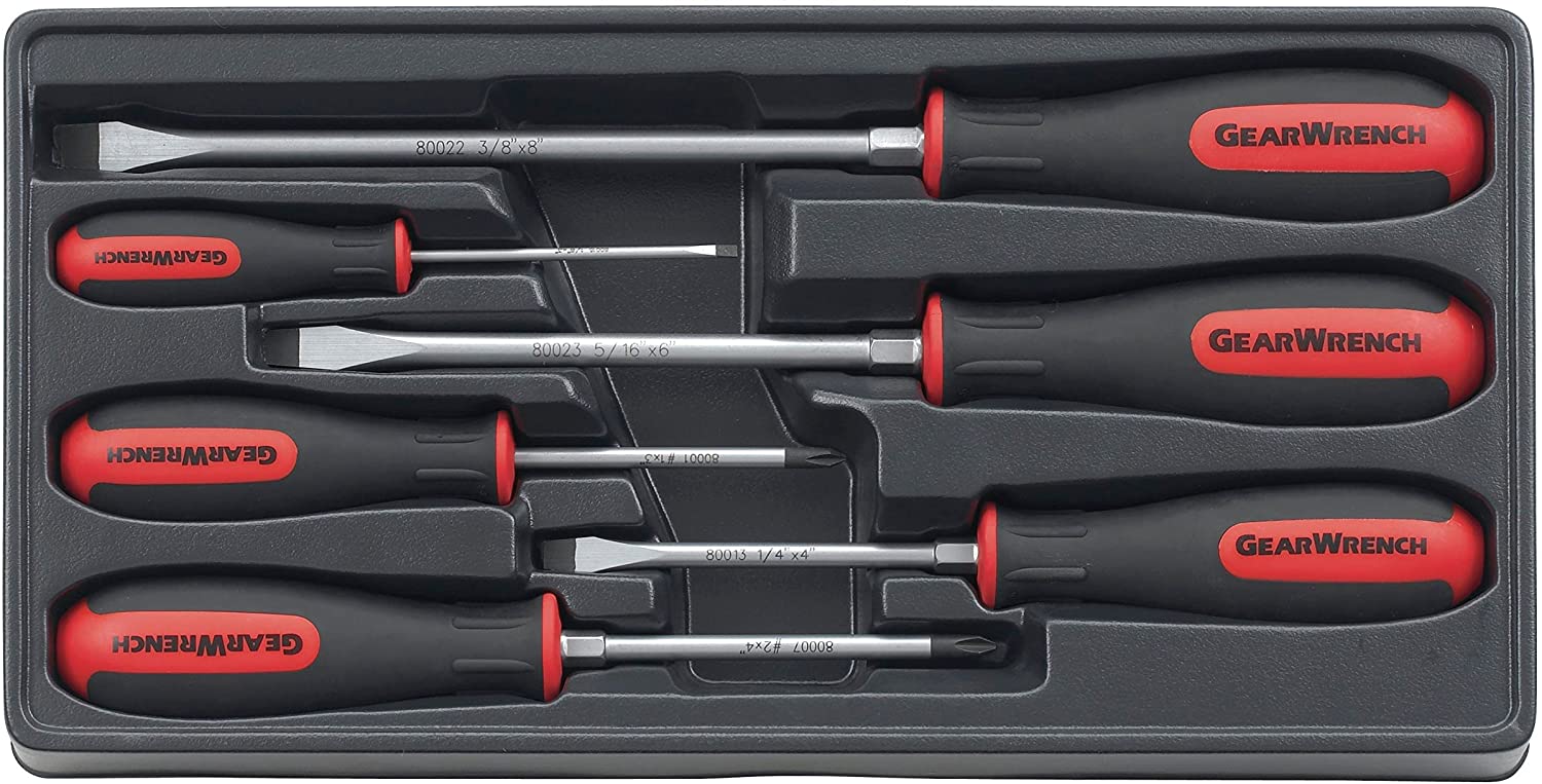 GEARWRENCH 6Pc Comb Dual Material Screwdriver Set