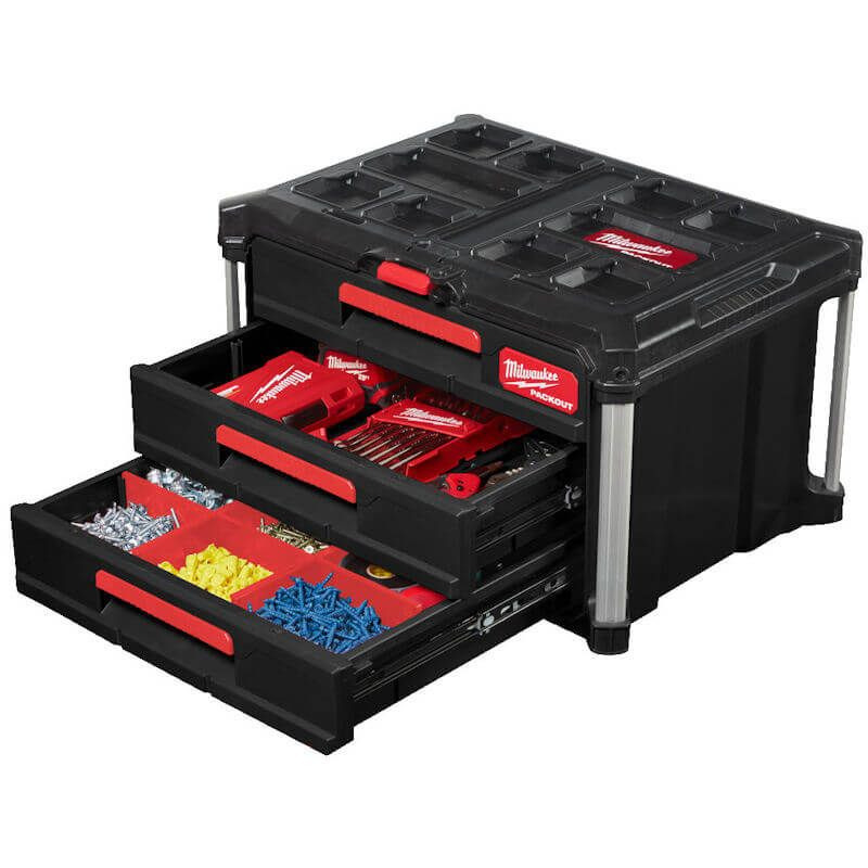 Milwaukee Packout 3 Drawer Tool Box Modular Storage System 4932472130
