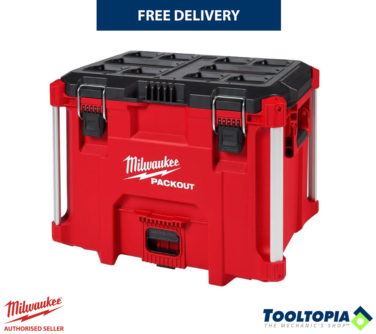 Milwaukee Red PACKOUT System XL Tool Box Capacity 100 Lbs  - MLW48-22-8429
